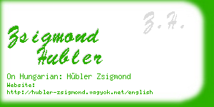 zsigmond hubler business card