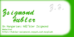 zsigmond hubler business card